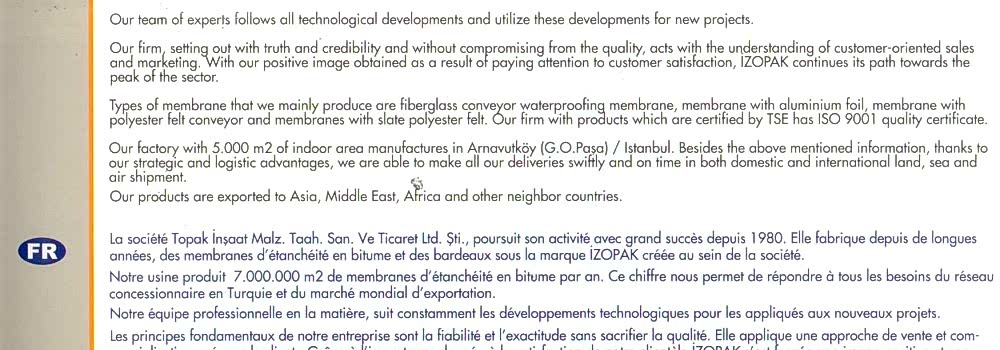 İzopak Construction Materials / 2.Page