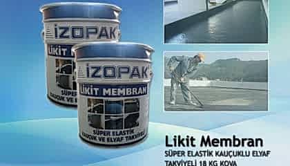 Likit Membran Süper Elastik Kauçuklu Elyaf Takviyeli 18 Kg Kova (Yeni)