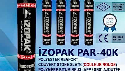 İzopak PAR-40K Polyester Renfort Couvert Stone Slate (Couleur Rouge)