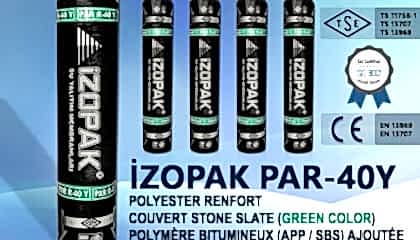 İzopak PAR-40Y Polyester Renfort Couvert Stone Slate (Green Color)