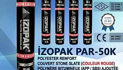 İzopak PAR-50K Polyester Renfort Couvert Stone Slate (Couleur Rouge)