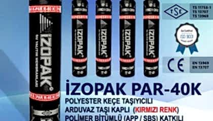 İzopak PAR-40K Polyester Keçe Taşıyıcılı Arduvaz Taşı Kaplı (Kırmızı) Polimer Bitümlü