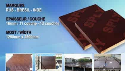 18mm de contreplaqué importé (1250 * 2500) Film de coffrages
